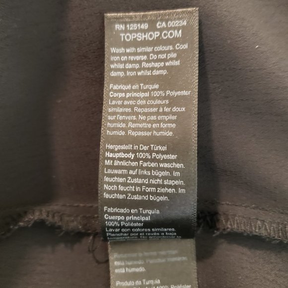 Nordstrom TopShop Black Wrap Dress Side Buckle Knee Length, 8 - Picture 8 of 10